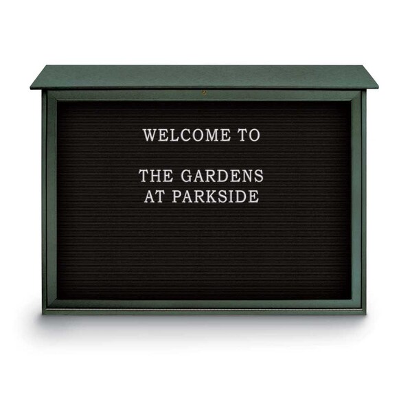 Indoor Enclosed Combo Board, 42"x32", Satin Frame/White Porc & Cobalt
